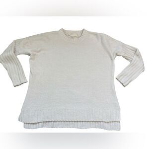 Cynthia Rowley White Chenille Crewneck Long Sleeve Sweater